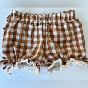 Baby Girl Sweet Honey Gingham Ruffle Shorts Size 12 Months
